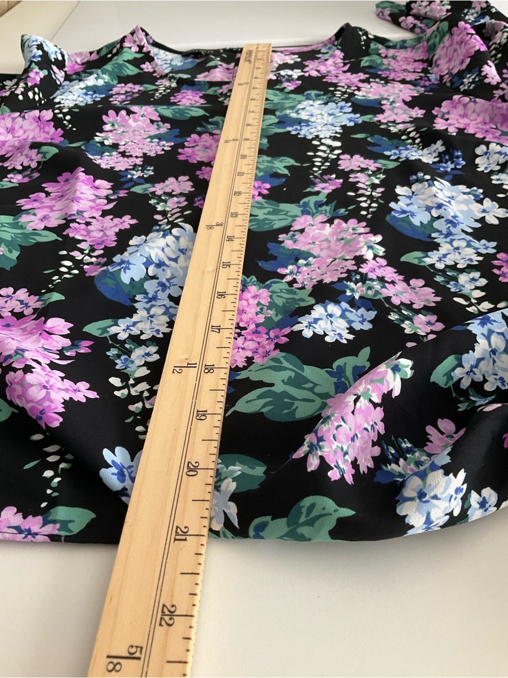 Talbots Medium Black Floral Tie-Hem Women's Blouse - Picture 7 of 7